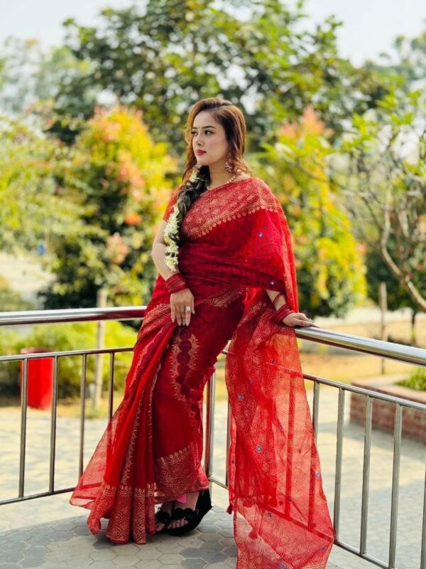 Semi Moslin Saree : Allshopbd.Com - Image 5