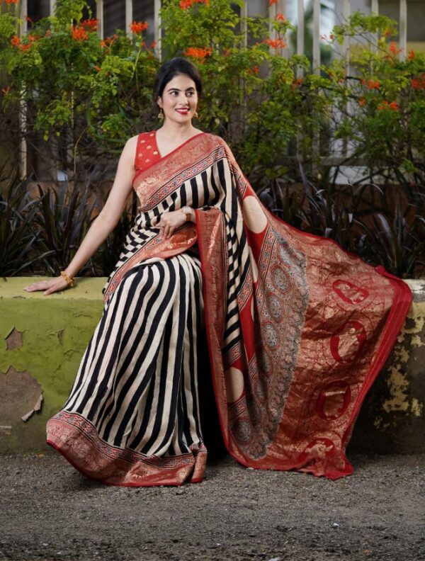 Digital Print Silk Sharee - Image 4