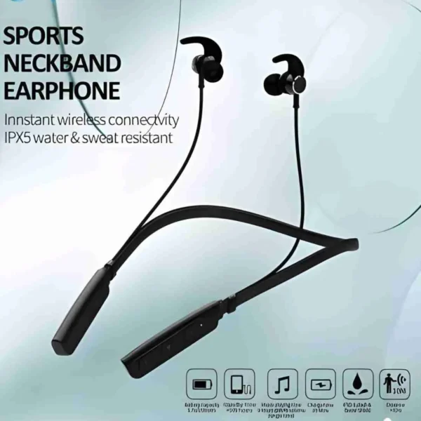 NECK BAND bluetooth Earphone BN - 235 ( Black) - Image 4